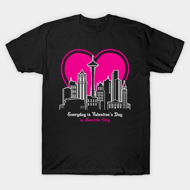 Valentine's Day in Seattle City T-Shirt by ThyShirtProject - Affiliate